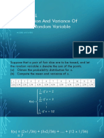 answers for expectation and variance