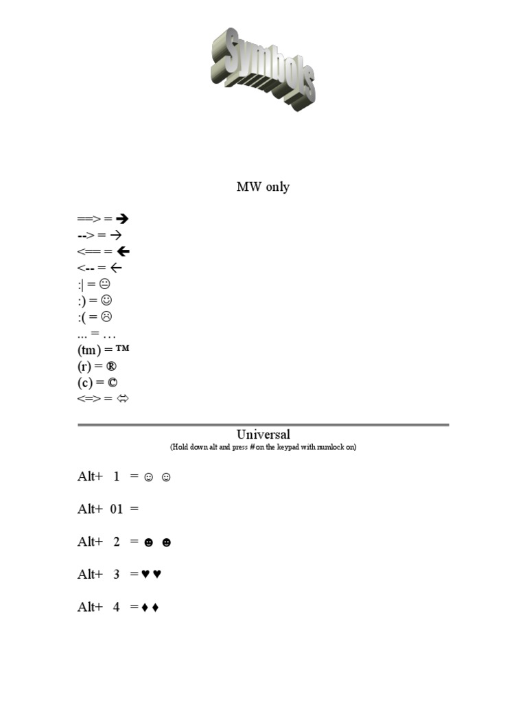 Symbols pdf collation linguistics