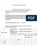 Cuestionario Frecuencia de Consumo de Alimentos