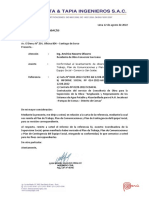 Carta N° 033-2022-ATINSACJS-CONFORMIDAD AL LEVANTAMIENTO DE OBSERVACIONES DE PLAN DE TRABAJO