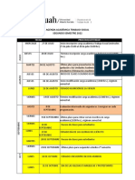 Calendario Académico Trabajo Social - Segundo Semestre 2022