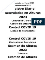 Registro Diario Actividades en Alturas 2023: Control ST-7 y ST-2 Control de Embarazos
