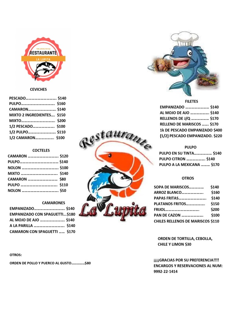 Menu La Lupita | PDF