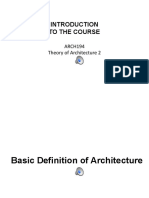1 Basic Definition and Scope of Architecture