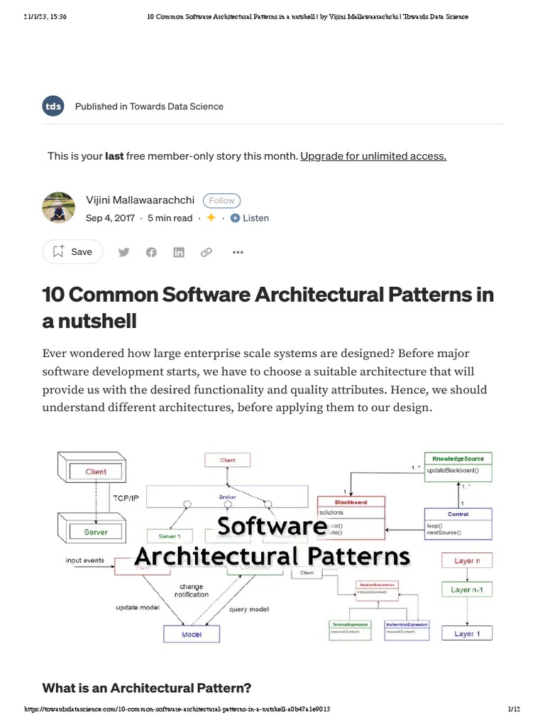 10 Common Software Architectural Patterns in A Nutshell - by Vijini ...