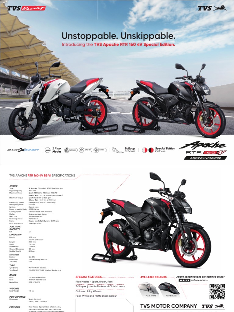 Apache 160 4V Leaflet PDF Engines Headlamp