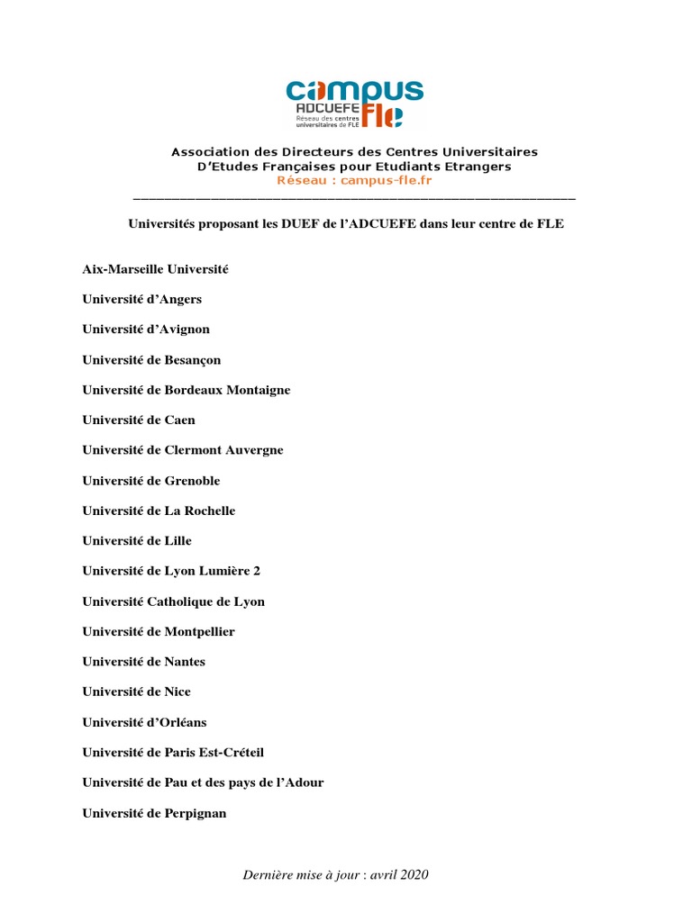 DUEF : Universités en France | PDF | Ordinateurs