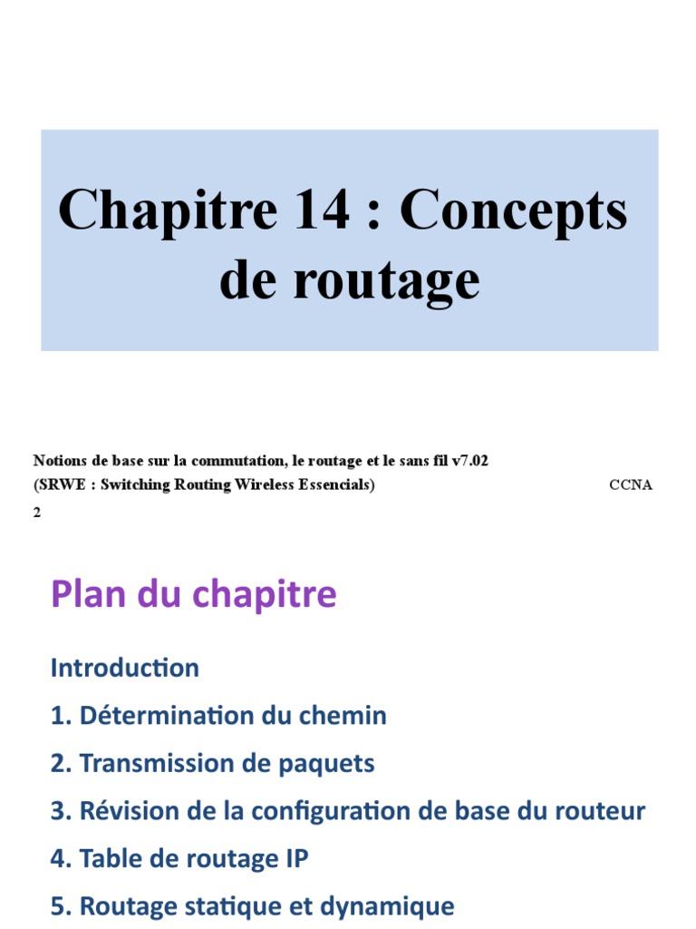 Concepts de routage et tables IP | PDF | Routage | Adresse IP