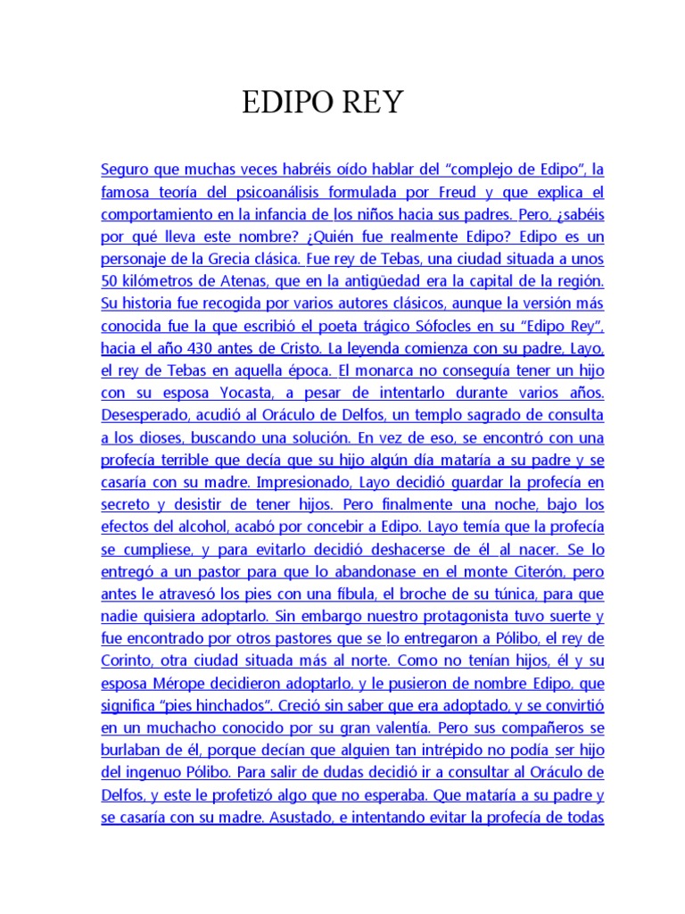 Edipo Rey | PDF | Edipo | Mitología tebana