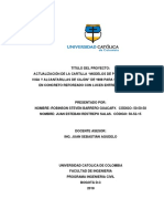 Actualizacion de La Cartilla Modelos de Puentes de Plca, Viga y Alcantarillas de Cajon de 1988 Para Superestructuras Con Luces Entre 10 y 20 Metros