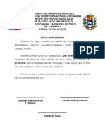 Carta de Residencia Sector 12 Luisana Perez