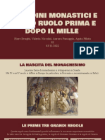 Gli Ordini Monastici e Il Loro Ruolo Prima e Dopo Il Mille