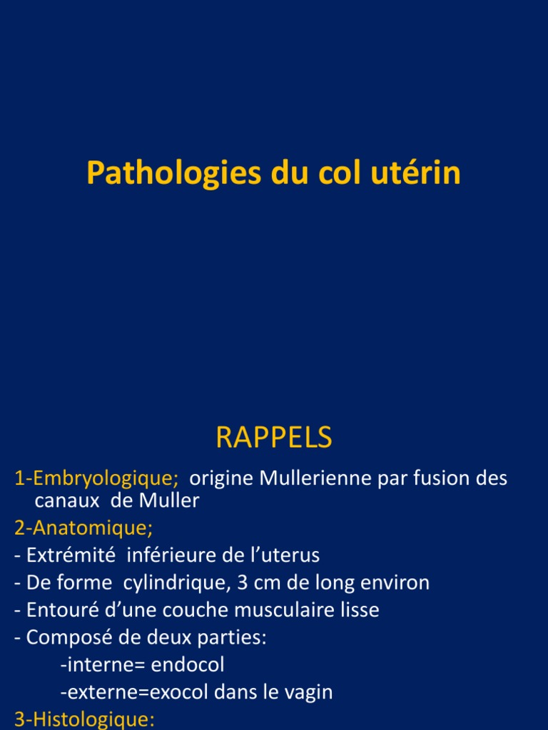 Pathologie Du Col Utérin | PDF