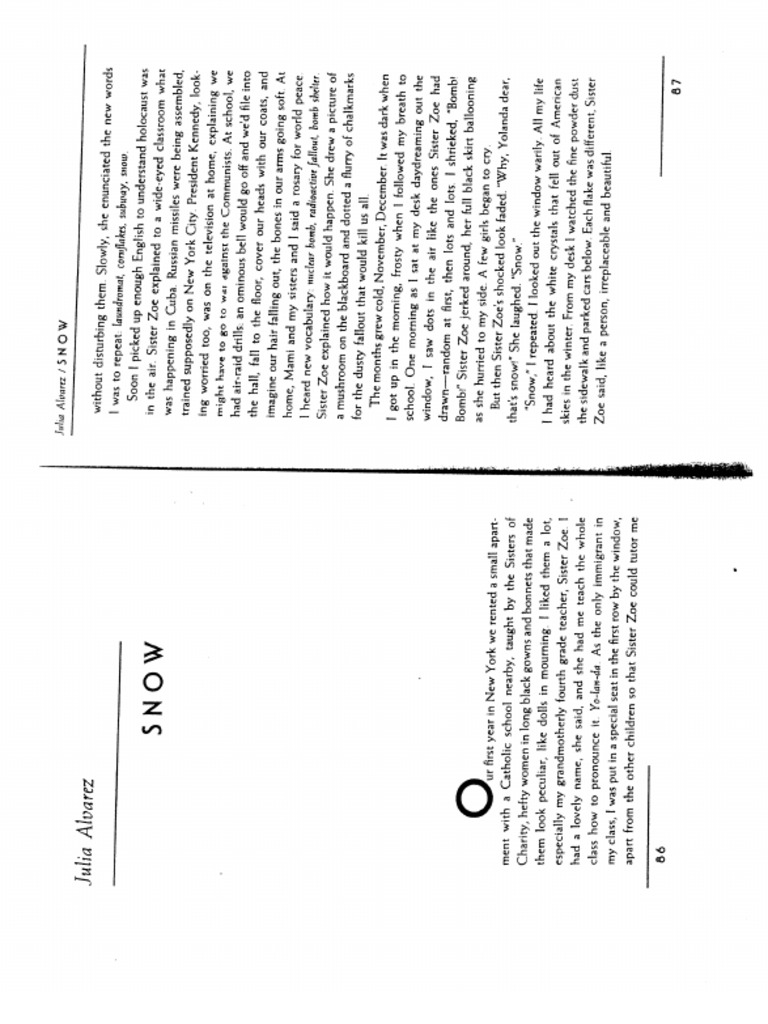 Alvarez Snow Flash Fiction Assignment PDF