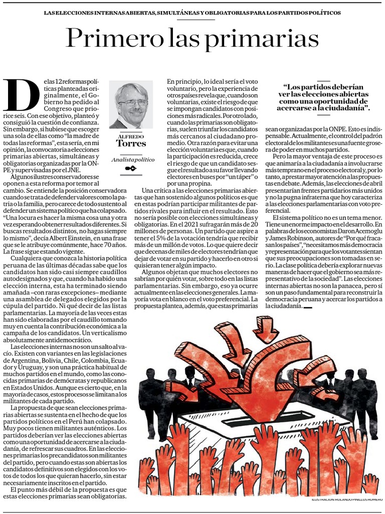 Primero Las Primarias PDF Elección primaria Votación