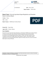 Food and Agricultural Import Regulations and Standards Export Certificate Report - Ankara - Turkey - 06-30-2021