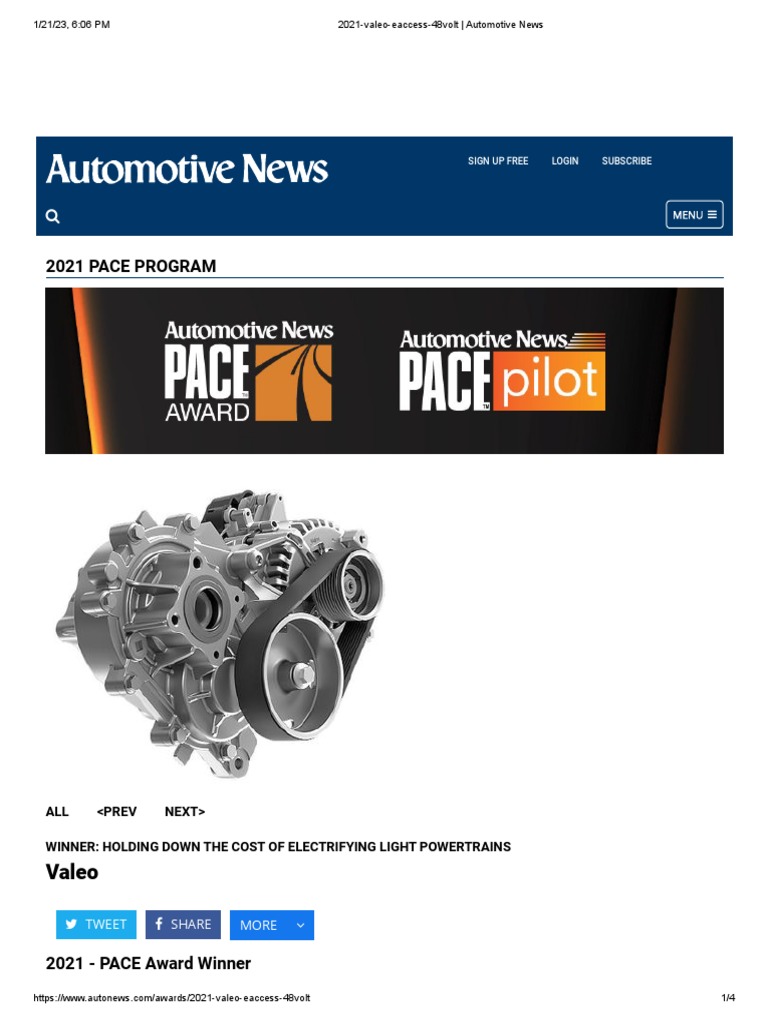 2021 valeo eaccess 48volt automotive news pdf electric vehicle