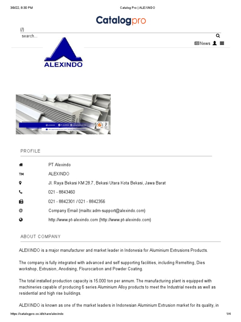 Catalog Pro - ALEXINDO | PDF | Metals