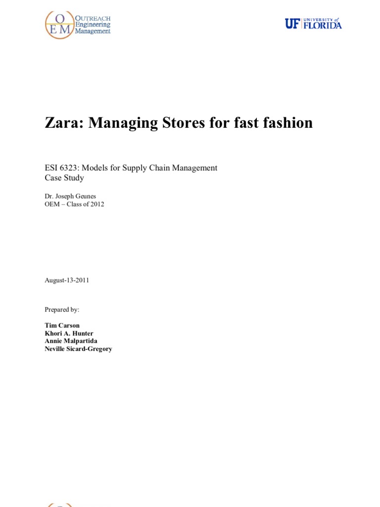 zara managing stores for fast fashion