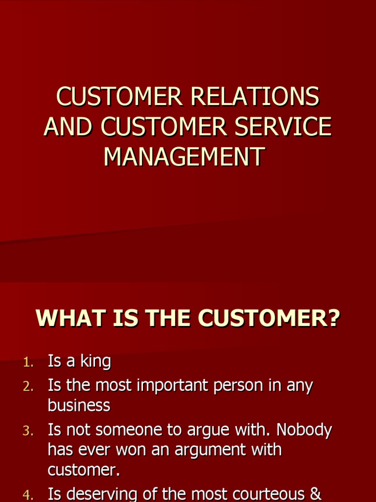 Customer Service Management Pdf Notes