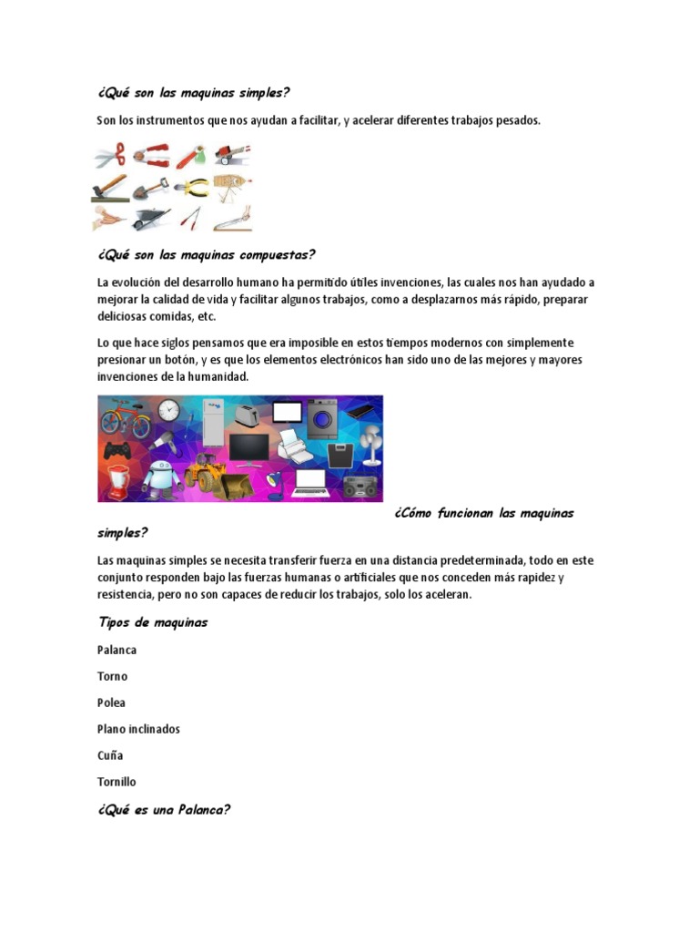 Qué Son Las Maquinas Simples Pdf