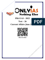 PRAYAS - 2022 Test – 26 Current Affairs June 2021 /TITLE