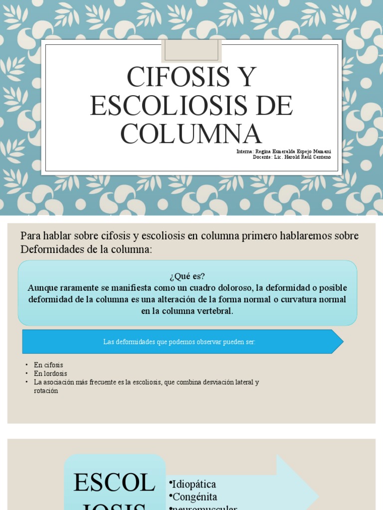 Cifosis y Escoliosis de Columna | PDF