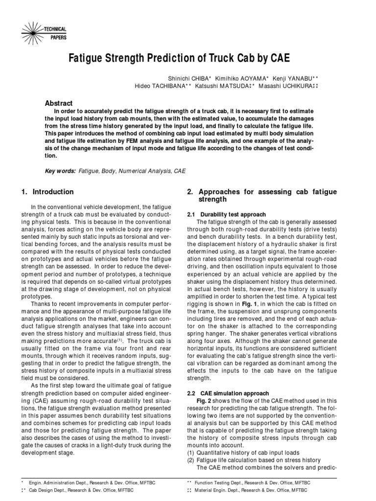 CAE-Based Fatigue Strength Analysis of Truck Cab | PDF | Fatigue ...