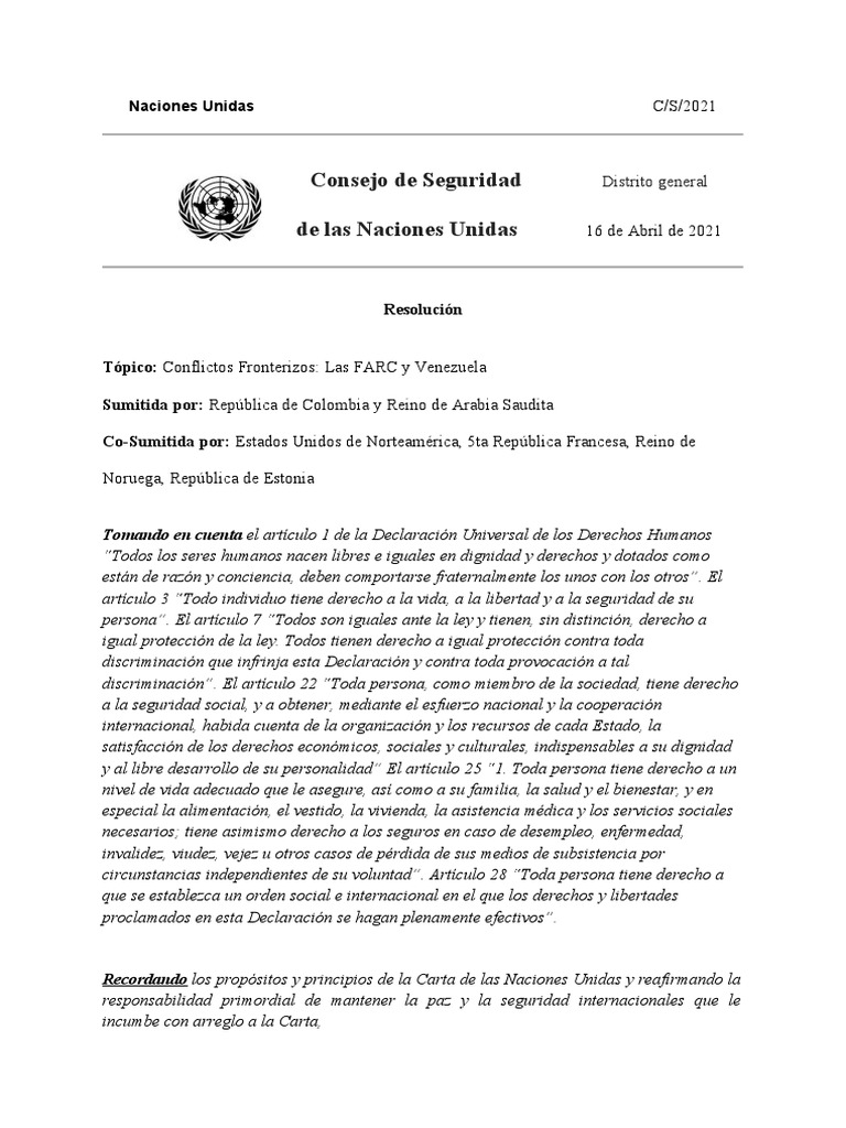 Resolución Bloque Azul PDF Naciones Unidas Relaciones internacionales