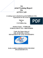 Industrial Training Report on AutoCAD for Civil Engineering Diploma