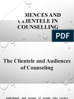 Counselling clientele and audiences