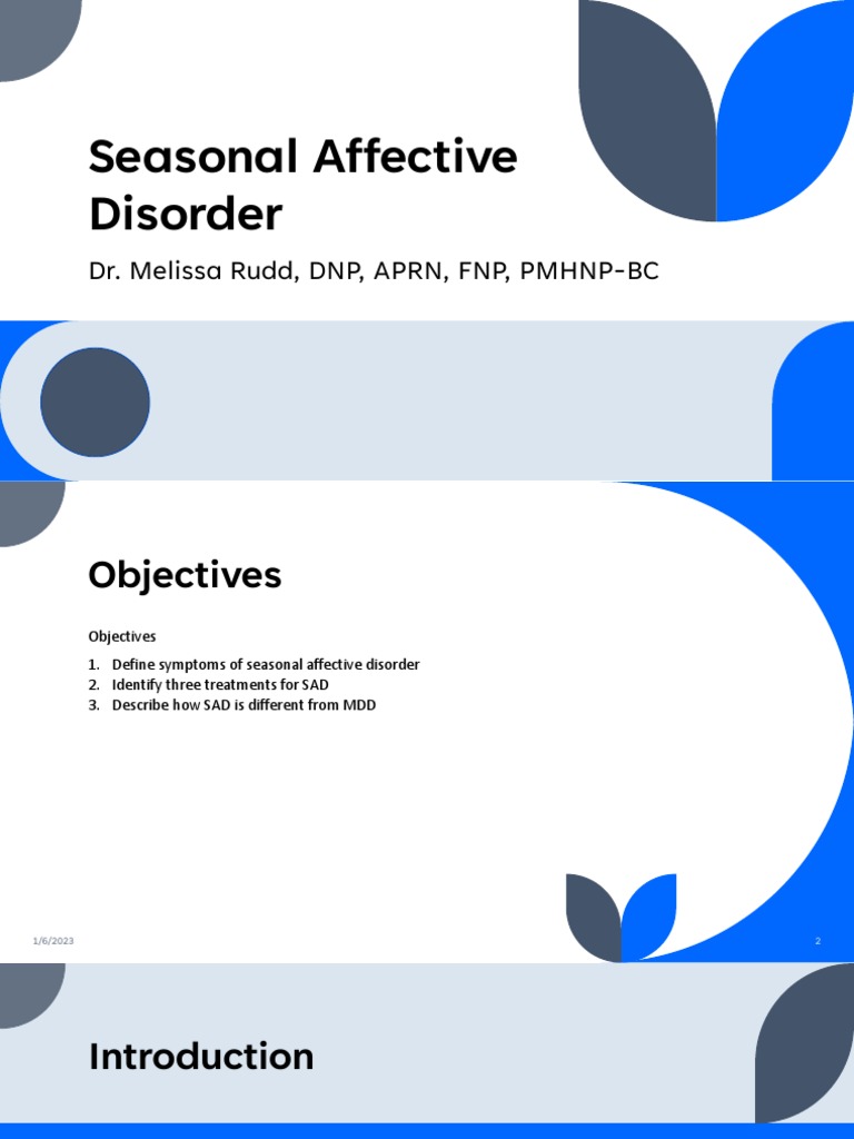 Seasonal Affective Disorder PDF Major Depressive Disorder