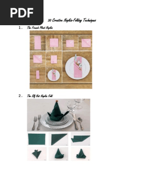 30 Napkin Folding Styles