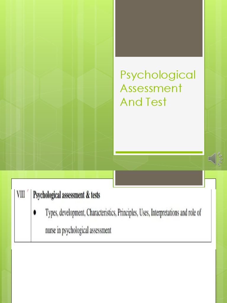 Role of Nurses in Psychological Testing | PDF | Psychological Testing ...