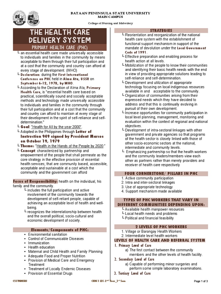 Marcos' Adoption of Primary Health Care | PDF | Preventive Healthcare ...