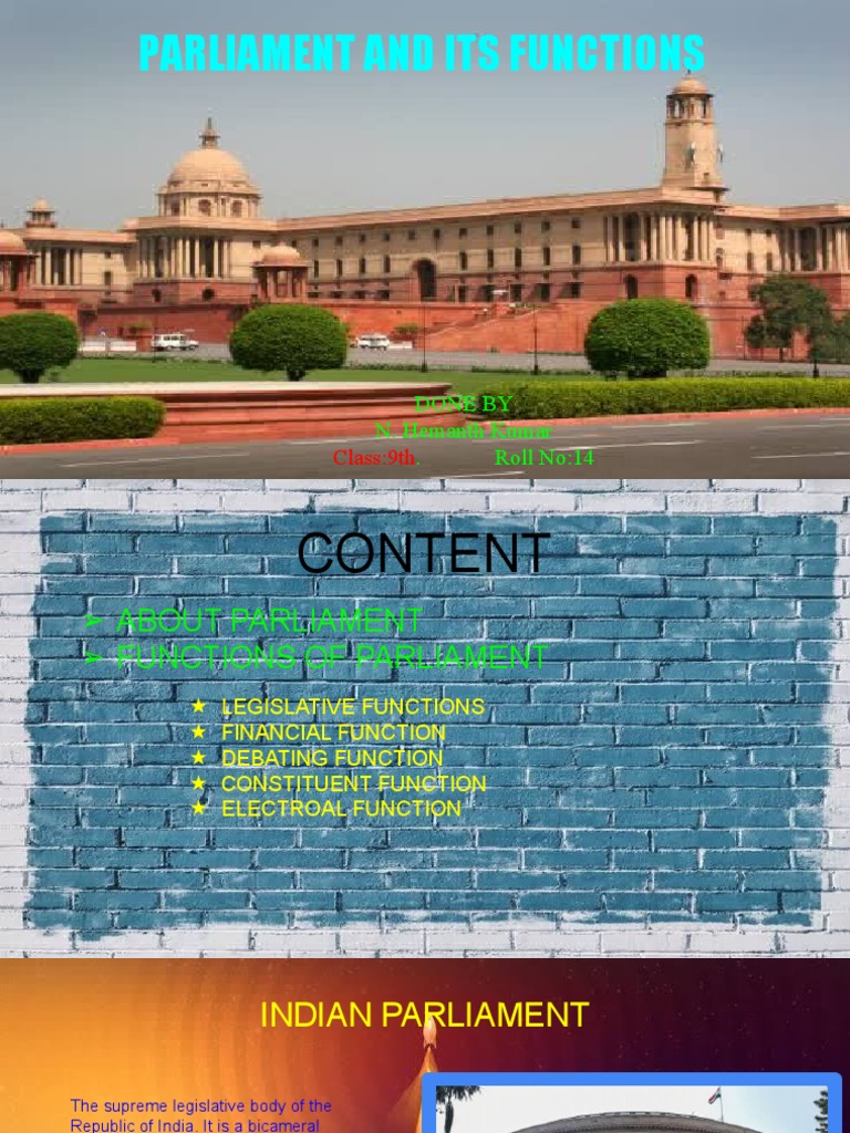 Parliament and Its Functions | PDF | Parliament | Government Institutions