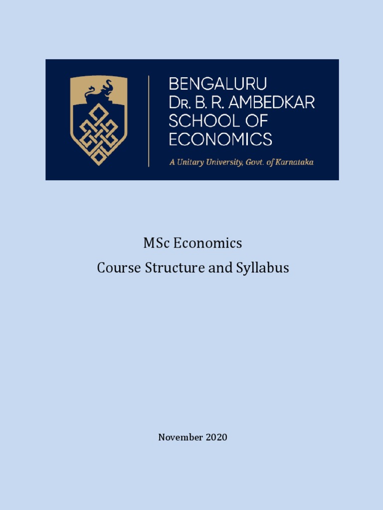 BASE MSC Economics Syllabus 2020 22 PDF Economics Taxes