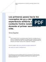 Silvia Español (2010) - Los Primeros Pasos Hacia Los Conceptos de Yo y Del Otro La Experiencia Solitaria y El Contacto Entre Nosotros Du (... )