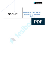 SSC JE (Electrical) Official Paper (Held On - 14 Nov 2022 Shift 3) (English)