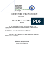 Certificate of Recognition PFT