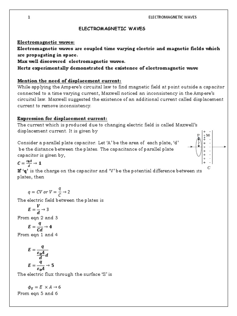 8.EMW14 Notes | PDF | Electromagnetic Radiation | Waves