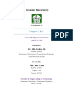 Islamic University assignment on optical communication Ch 1 & 2