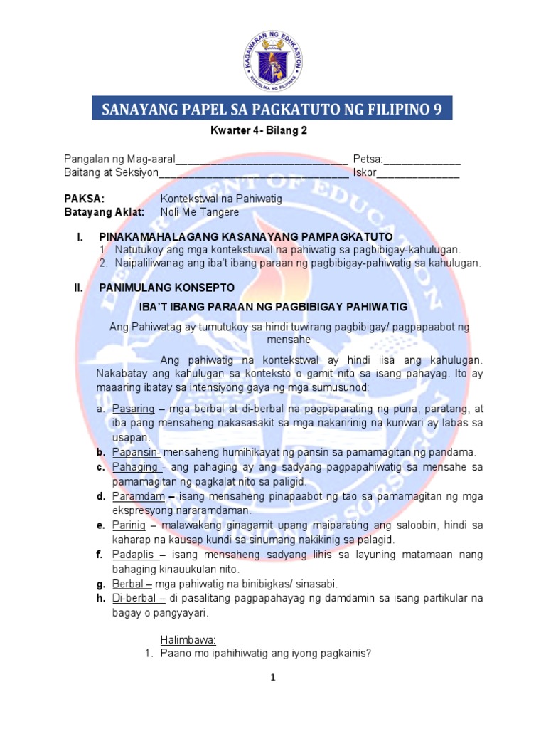 Las2 Q4 Grade9 Fil Pdf