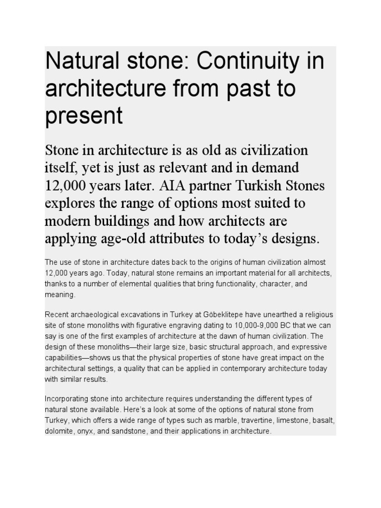 Natural stone in design overview infographic