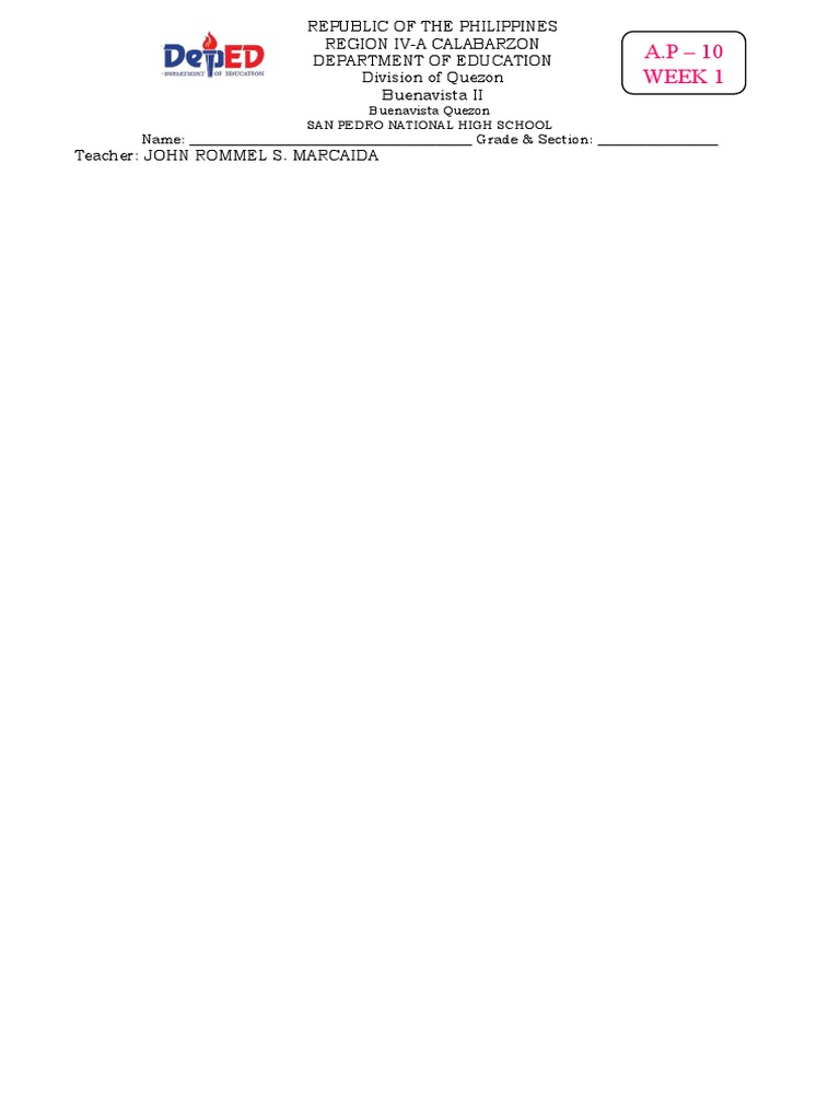 Worksheet Template Week 3 | PDF