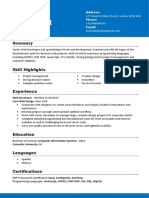 BLUE BACGROUND CV Format