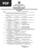 ENGLISH 6 Q2 Wk1-2 Quiz 1