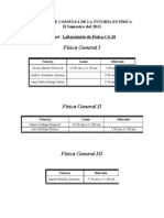 Horario de Consulta de Tutorías: Física, Matemática y Química II-2011