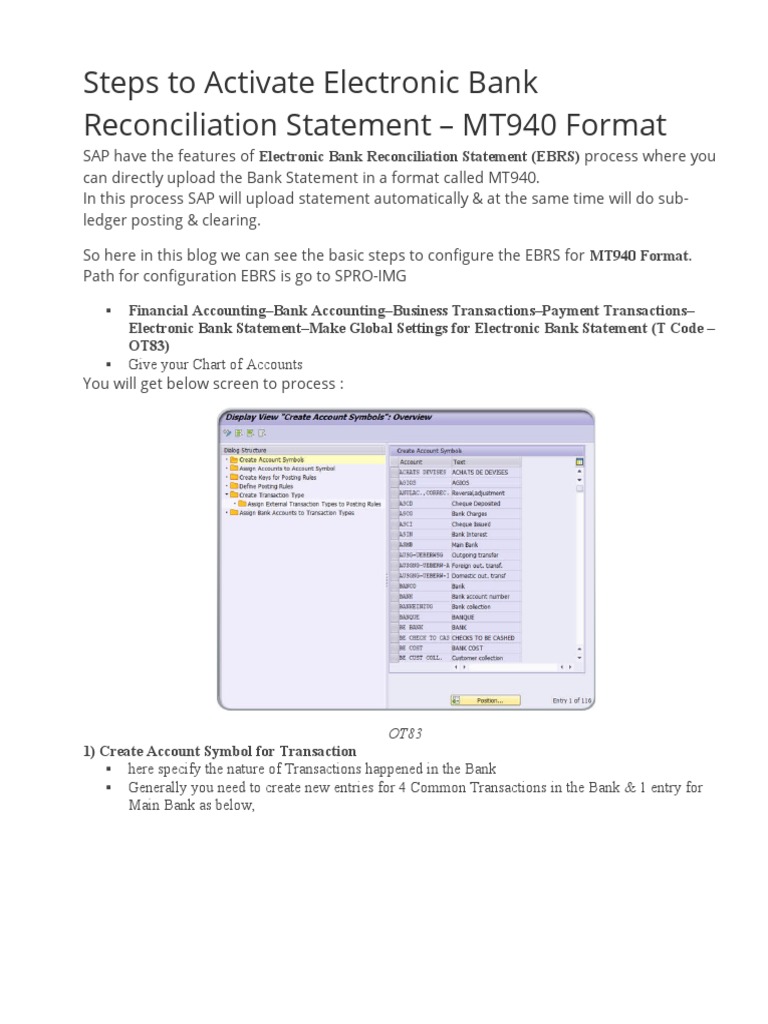 Steps To Activate Electronic Bank Reconciliation Statement | PDF ...
