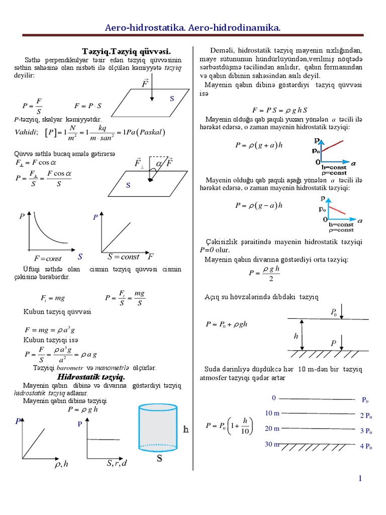 10.aero-Hidrosatika. Aero-Hidrodinamika | PDF